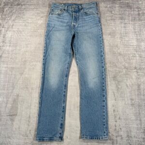 Levis Jeans Womens 27x30 Blue Denim Light Wash Premium 501 Straight Leg